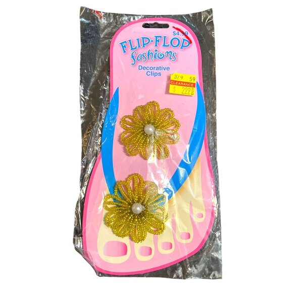 New Flip Flop Fashions Decorative Clips Lot of 3 Flowers Butterfly - Picture 4 of 5